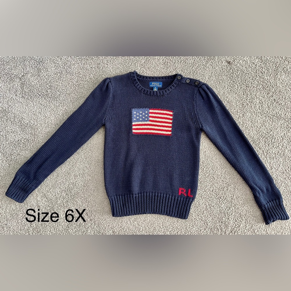 POLO Navy Flag Knit Sweater
